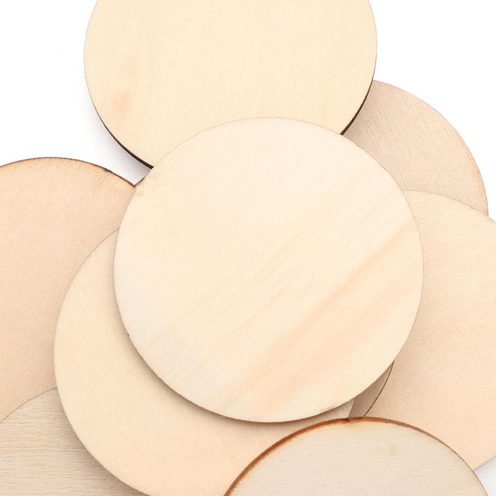5-30 cm Naturalne Okrągłe Niedokończone Plastry Drewna Krążki Puste Tabliczki Jednolity Kolor do Rękodzieła Drewnianego Ozdoba Ślubna Urodzinowa Bożonarodzeniowa