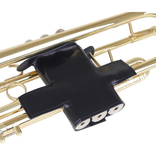Trumpet Valves Guard, PU Leather Trumpet Protective Cover Sleeve, Professional Trumpet Valves Guard Cover for Beginners, Black
