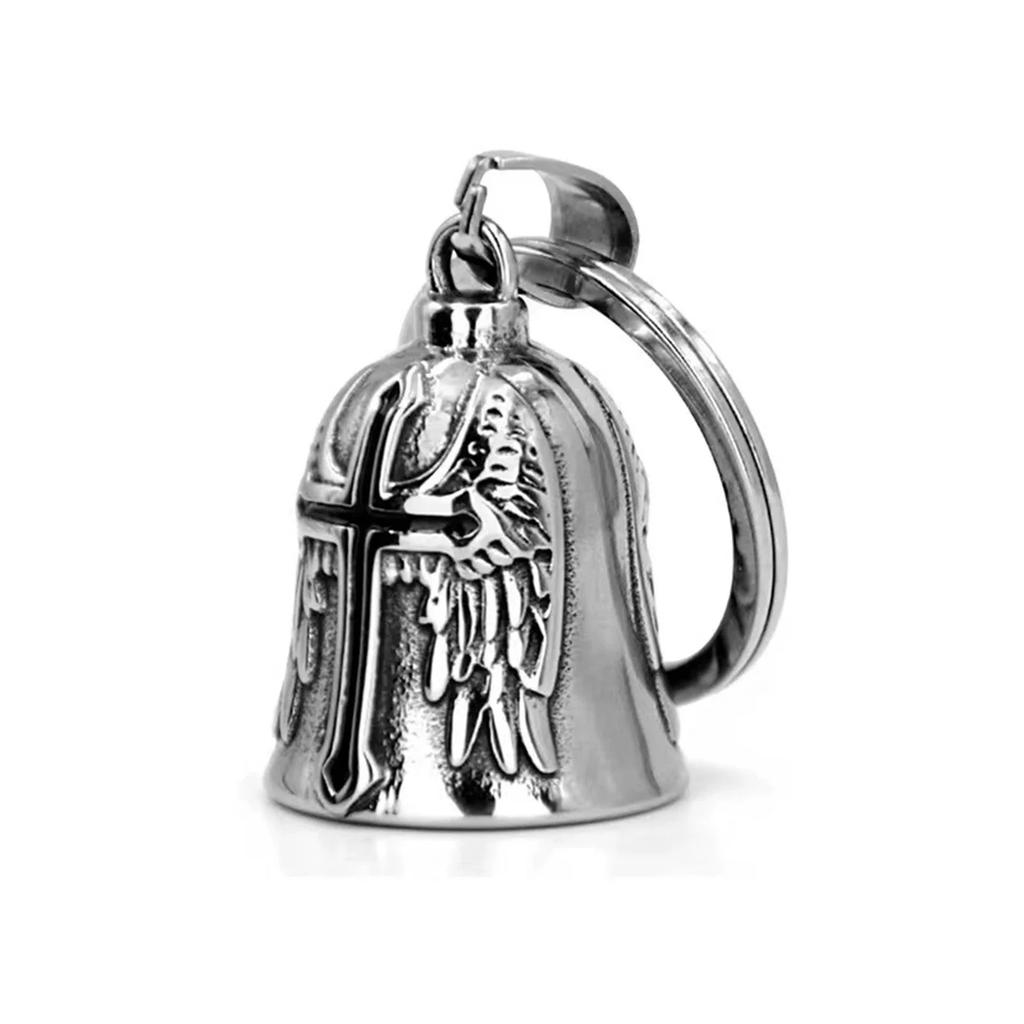 Motorcycle Style Fashion Personality Creative Punk Men's Angel Wings Cross Bell Pendant with Accessories Amagi