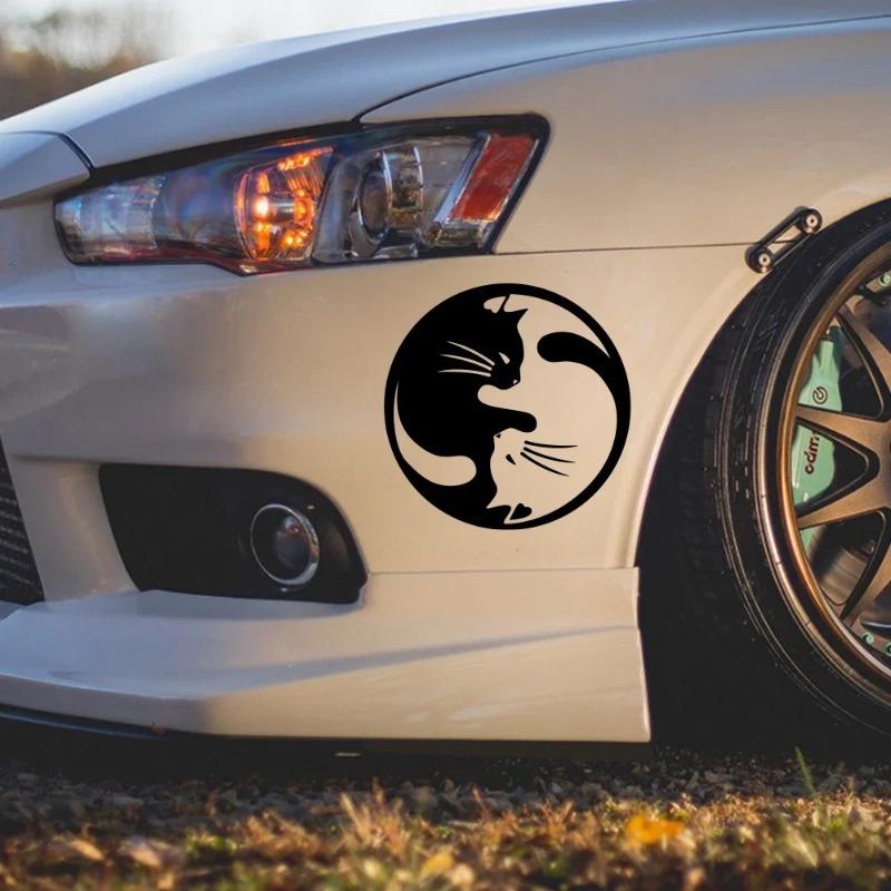 Car Sticker Creative Personalized YIN YANG CATS Pattern Cat Lover Vinyl Decal Auto Waterproof Auto Exterior Decor Accessories