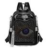 Hot Diamond Backpack Women's New Fashion Versatile Personality Big Eyes Large Capacity Dual-Purpose Backpack Trend