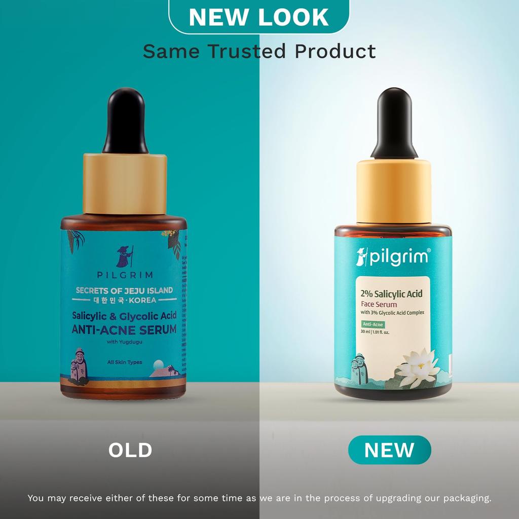 Pilgrim Anti-Akne Serum för Fet & Aknebenägen Hud 30 ml Förpackning om 1 | Män & Kvinnor | Återfuktande & Exfolierande