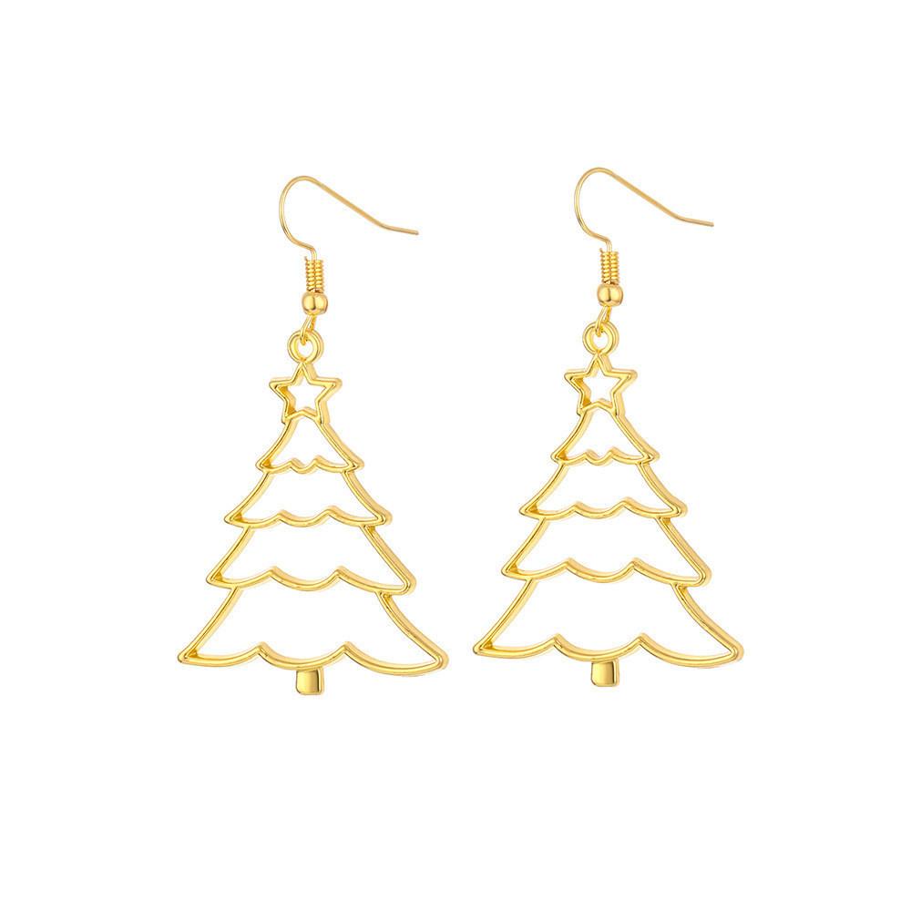 Trendy Alloy Christmas Earrings With Santa And Reindeer Holiday Festive Style