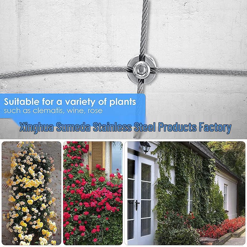 Stainless Steel 3mm Wire Rope Cross Clip for Plant Vine Climbing