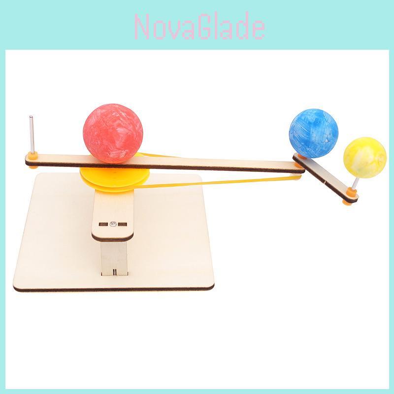 Science Experiment Diy Wooden Earth Moon Sun Solar System Model Kit Educational Toy For Kids