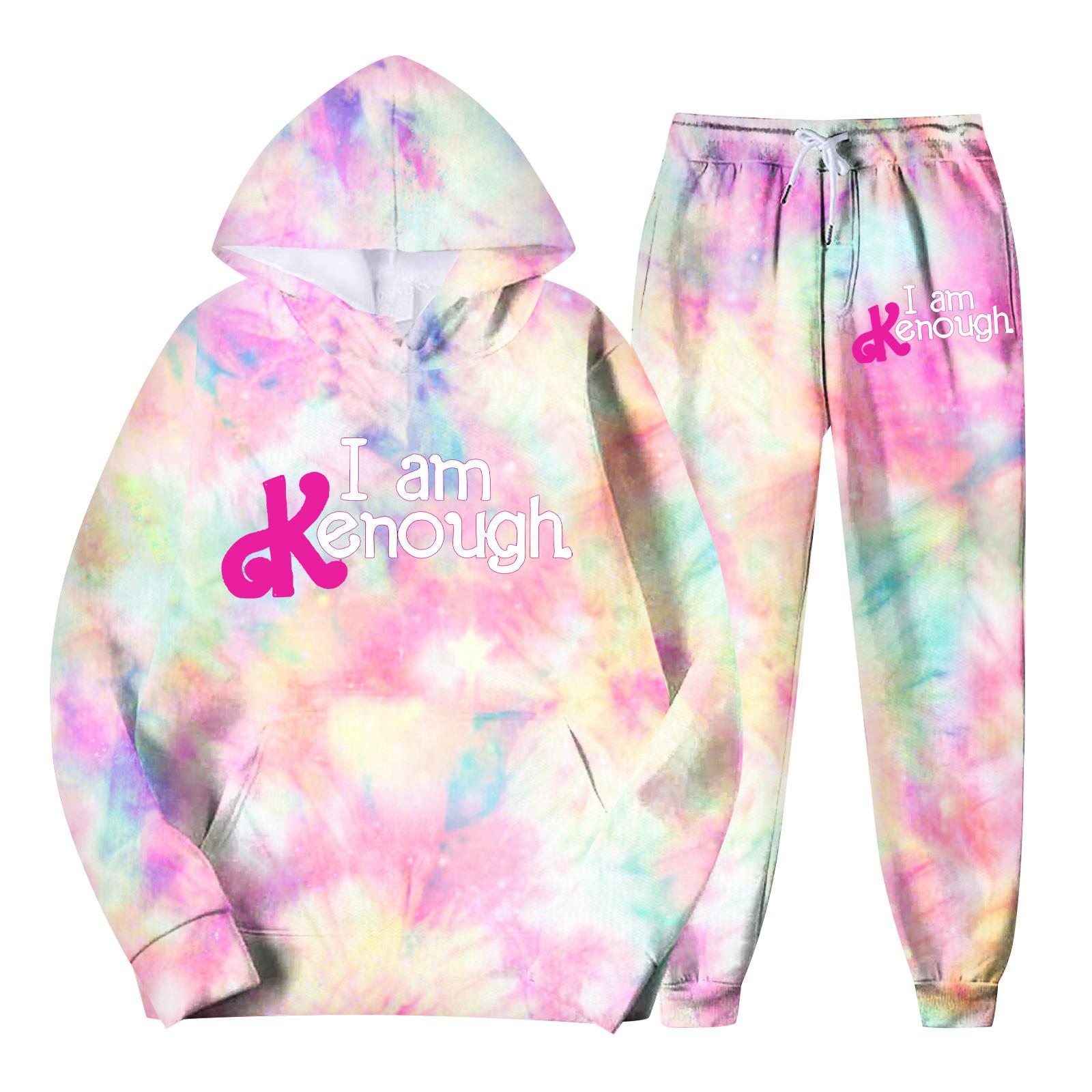 

Мужской спортивный костюм с капюшоном, унисекс, двухсекционная одежда для бега, пуловер с длинными рукавами, толстовки с капюшоном + комплект спортивных штанов M розовый