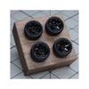 PuffStudio Scale Custom Wheels for Tire for Diecast 1/64 RAYS_TE37V (Outer Diameter Approx. 7.5mm / Included Approx. 8.55mm) Cars, Etc. (Black)