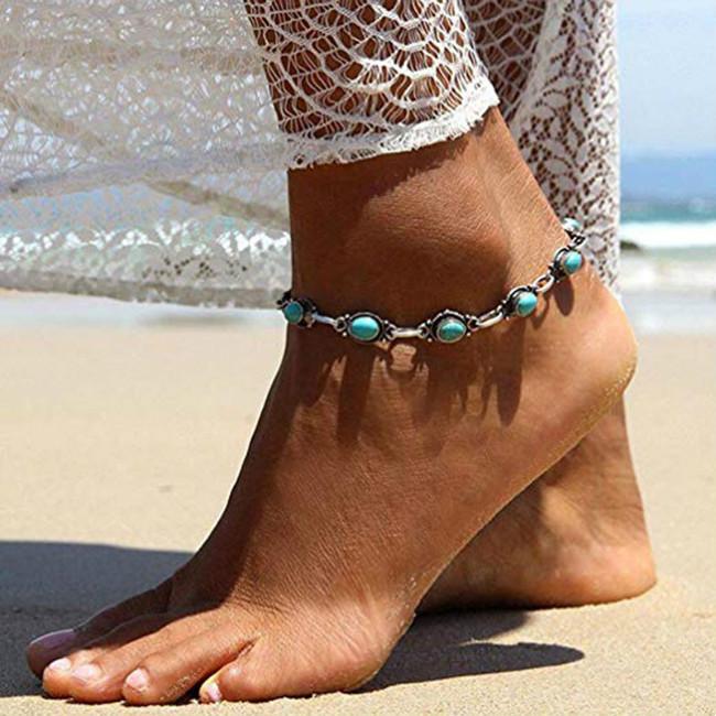 Boho Ankle Bracelet Anklet Adjustable Turquoise Chain Foot Beach Jewelry KS