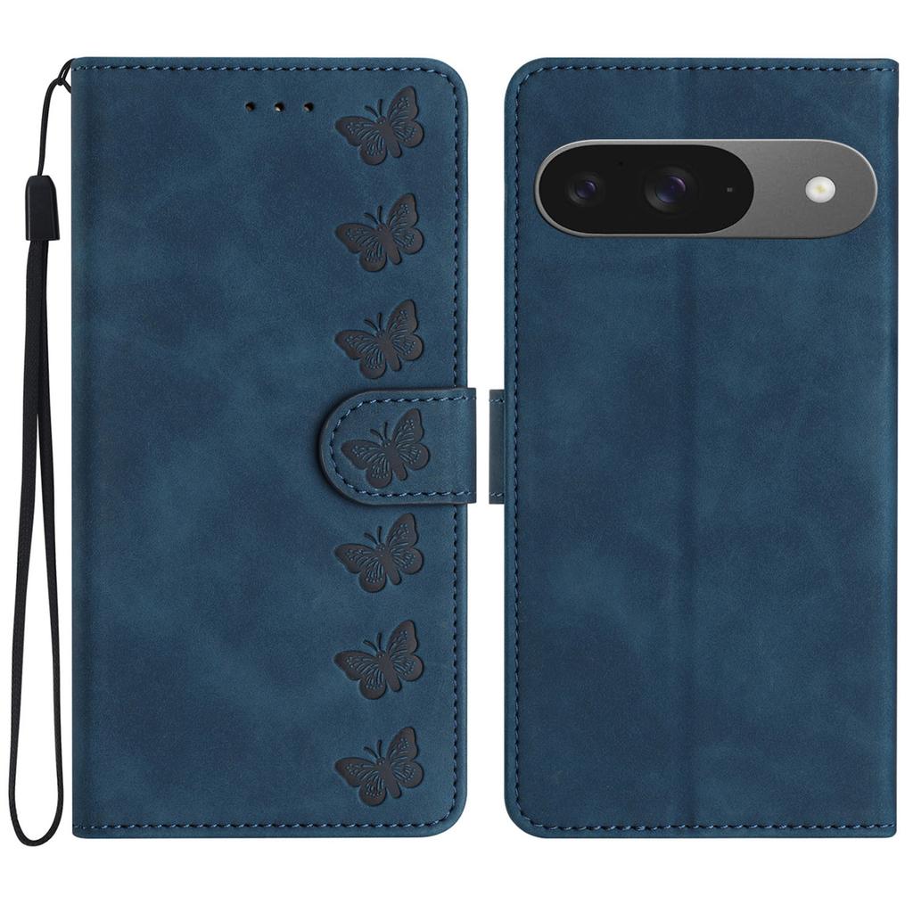 For Google Pixel 9/Pixel 9 Pro Case Imprinted Butterfly Leather Wallet Phone Cover