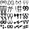 Cercei Punk Unisex din Oțel Inoxidabil cu Știfturi pentru Bărbați Femei Negru Geometrie Stea Cruce Spic Craniu Pandantive Accesorii Bijuterii Urechi