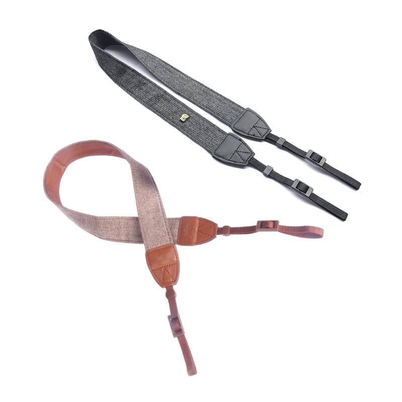 Universal Camera Shoulder Strap Adjustable Neck Lanyard Cotton PU Leather Belt DSLR Cameras Strap Accessory Part