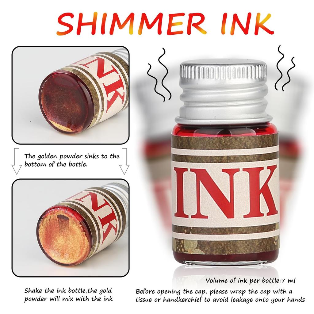 mancola Glass Pen 5 Colors of 1 Signature Fountain Box Starry Signature Picture Dip Pen Set, Ink, Pen, Pen, Pen, Included, Sky, Rainbow, Pen, Drawing,