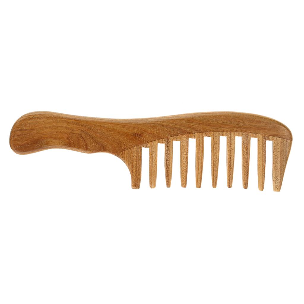 1 Pc Wooden Comb Natural Green Sandalwood Handmade Wide Tooth Wooden Comb Massage Comb Handmade