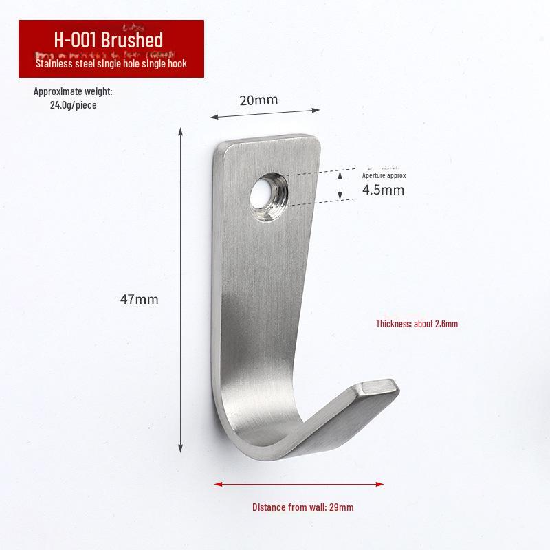 Stainless Steel Mini Single Clothes Hook for Wall
