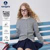 Navigare Girls' Elegant Wool Blend Round Neck Cardigan