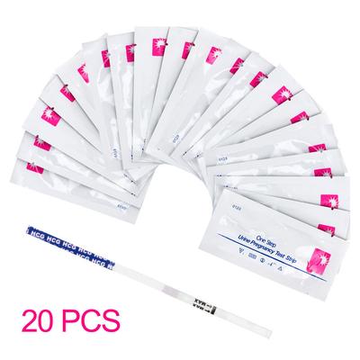 HCG-Frühtest-Kits für Frauen in Erwartung eines Babys, 20-teiliges Frühschwangerschaftsteststreifen-Set, 99 % Genauigkeit, Urinmessung