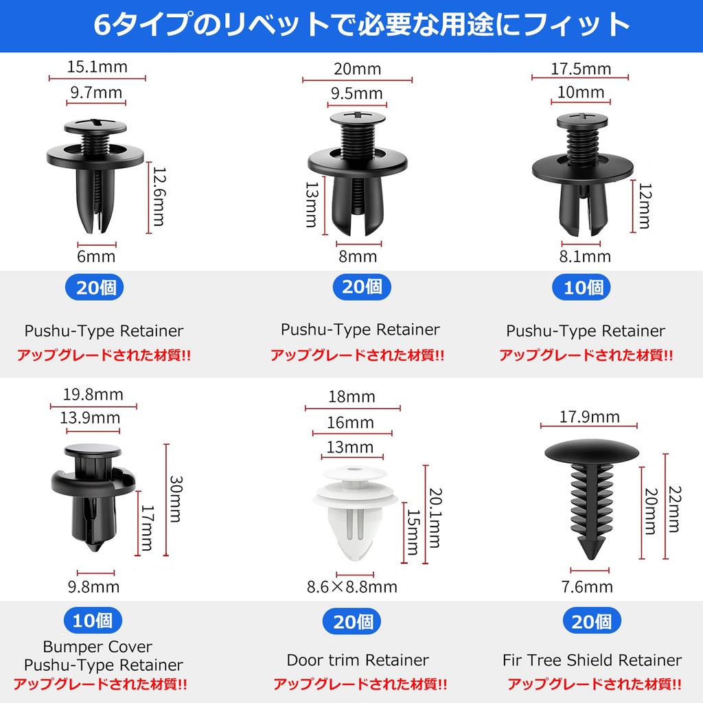 xuanli Car Push Rivet & Upholstery Removal Tool Set - Trim Clip, Bumper Clip,
