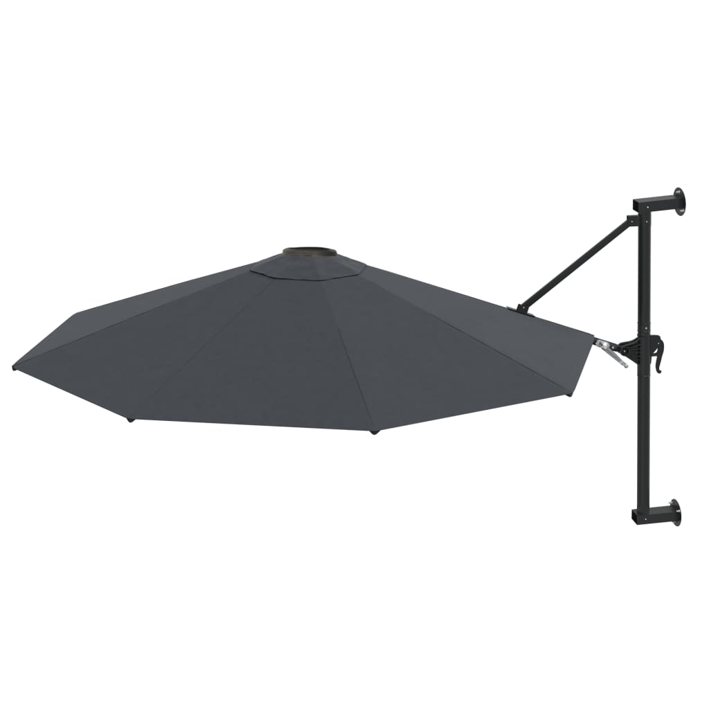 Wall Mounted Sun Umbrella with Metal Pole 300 Cm Anthracite