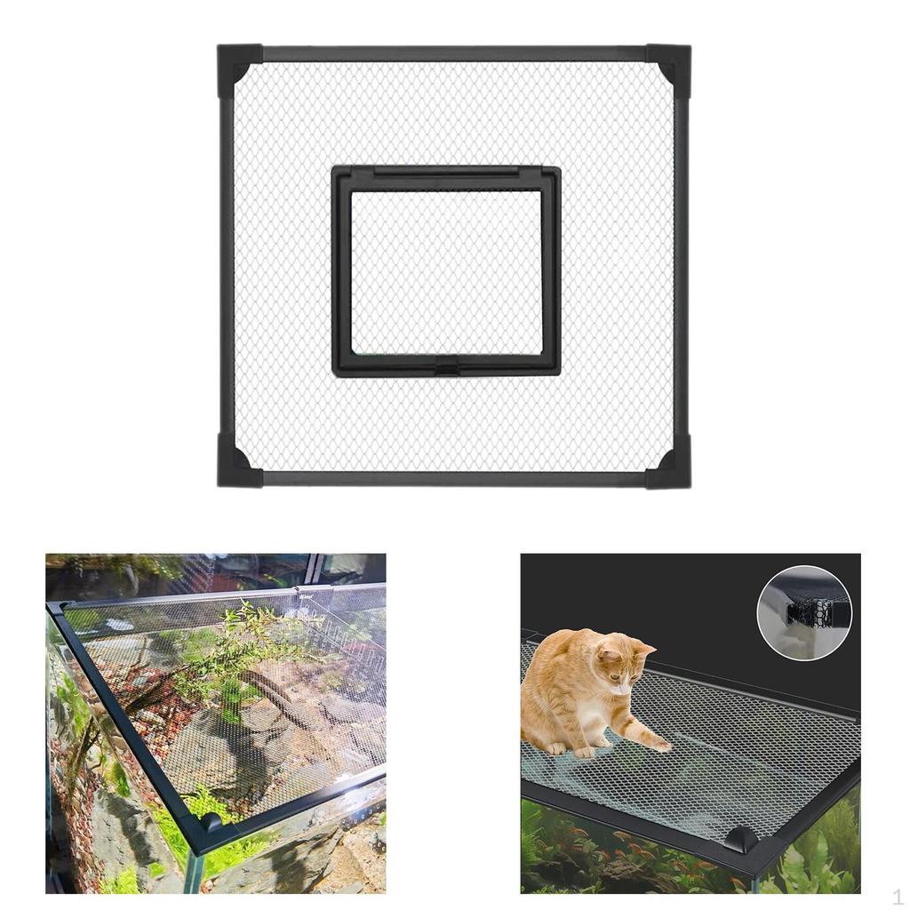 Aquarium Net Cover Edges Anti Reptile Lid Professional Accessory Easily Install Versatile with