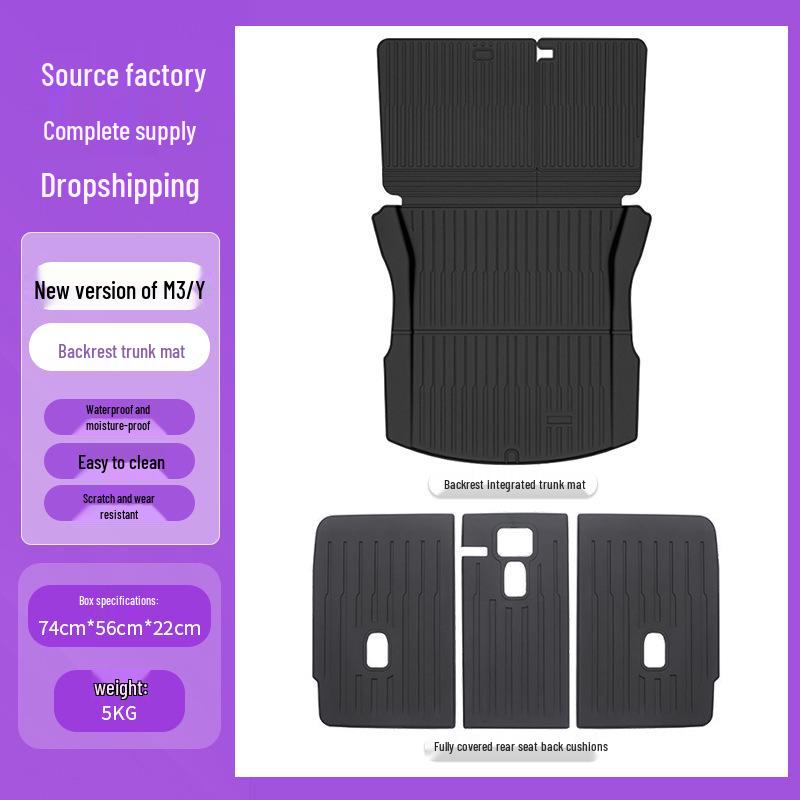 Tesla Model 3/Y Trunk & Backrest Integrated Mat Accessory