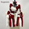 Natural Rabbit Fur Scarf Women Winter Warm Shawls Fashon Plaid Knitted Real Fur Scarves Bufanda Luxury Designer Scarf