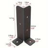 4pcs Adjustable Post Base Brackets Heavy Duty Black Fence Post Base Support Corrosion Resistant Metal Pergola Post Base Brackets