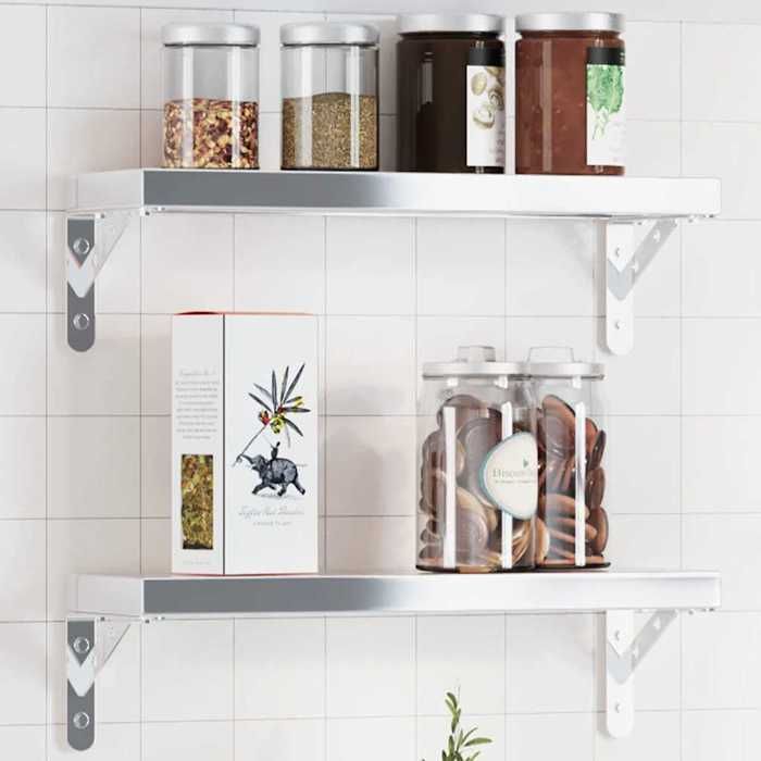 VidaXL Shelf Brackets 4pcs 15x2.5x11.5cm Silver Stainless Steel, Wall Mount, Wall Shelf Bracket,, Bracket 30296