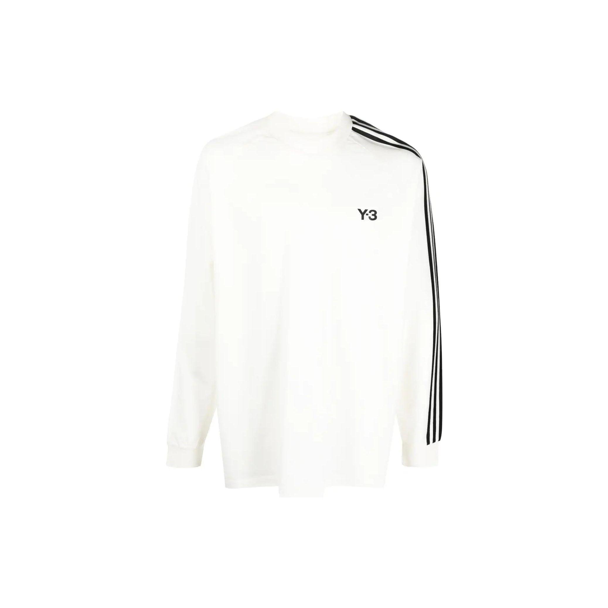 

Белая/черная мужская футболка с длинными рукавами в полоску Y-3 IA1421 L