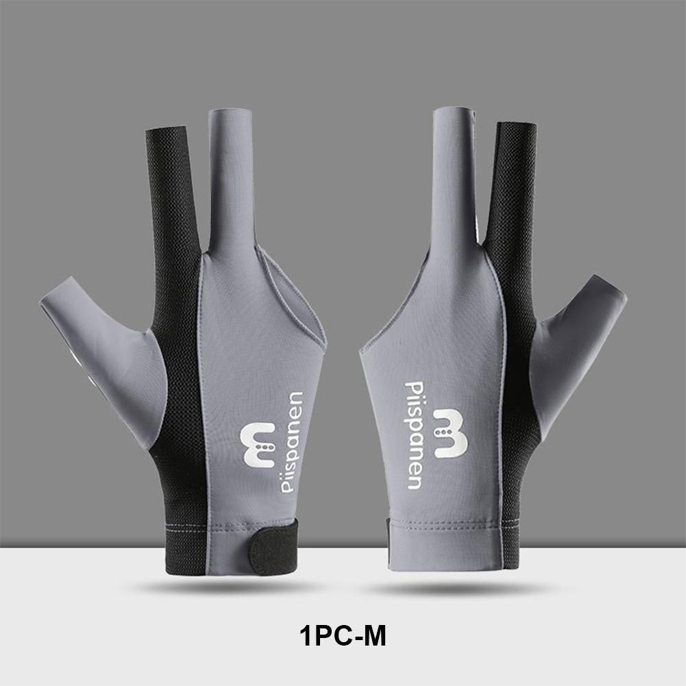 1PC Three-Finger Billiard Gloves Stitching Design Breathable Non-Slip Self-Adhesive Cloth Fixed Gloves Billiard Supplies