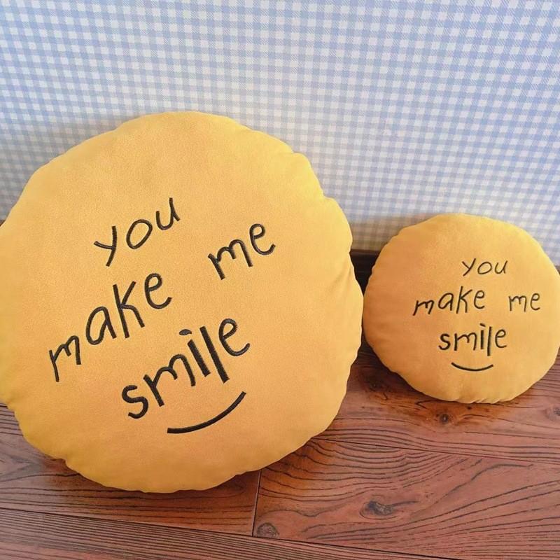 Happy Face Smiley Stuffed Toy Girl Children Bedroom Decoration Sofa Backrest
