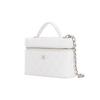 Chanel 25c Brand Logo Zipper Opening Alloy Buckle Grainy Cowhide Material Gold Hardware Single Shoulder Messenger Bag Women'S White