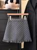 Women's Lace Polka Dot Ruffle Skirt - Spring 2026 Miu-Style Woolen A-Line Short Skirt