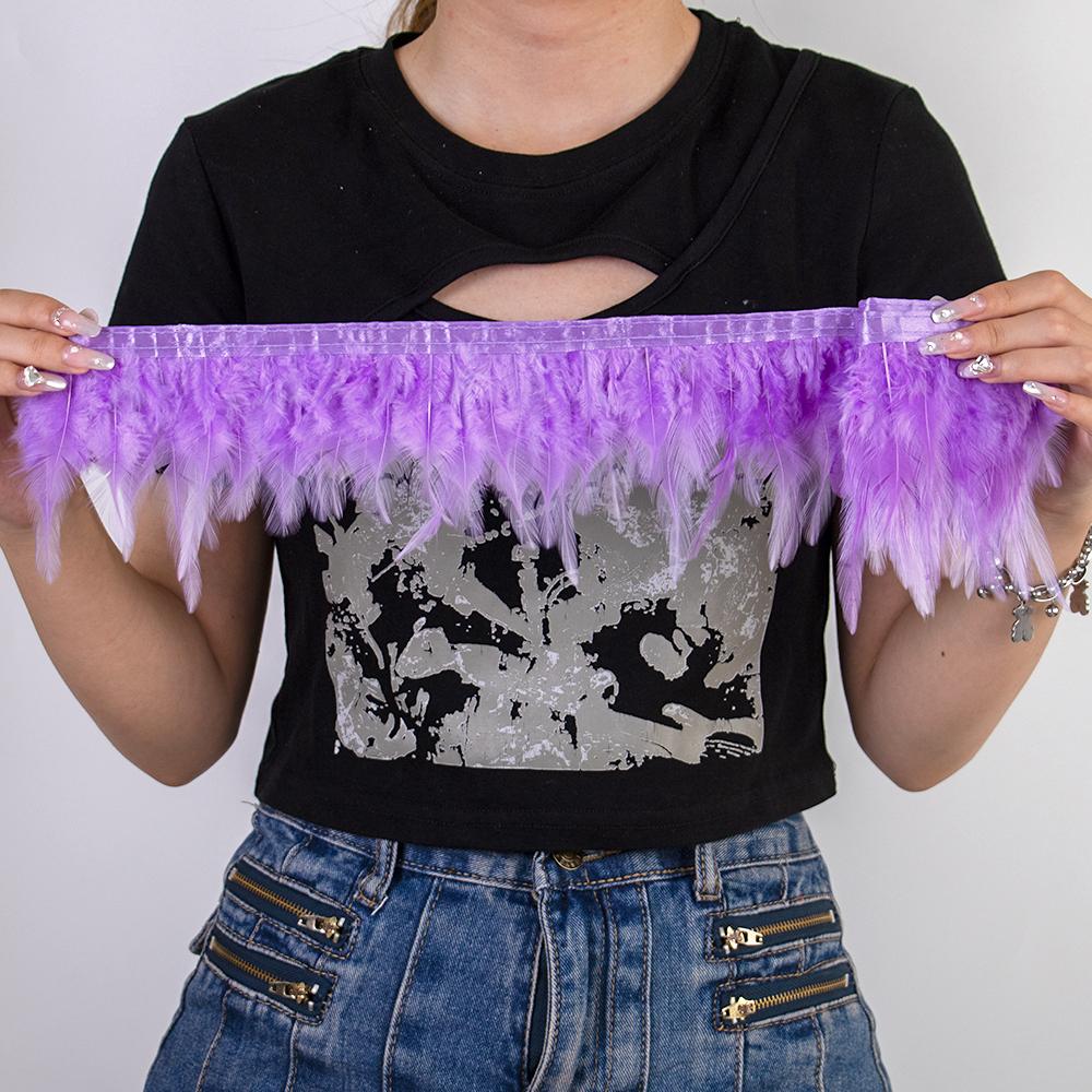 1 Meter Mint Green Saddle Rooster Feather Fringe Trim 10-15CM Pheasant Feathers Ribbon for Crafts Party Dress Plumes Decoration