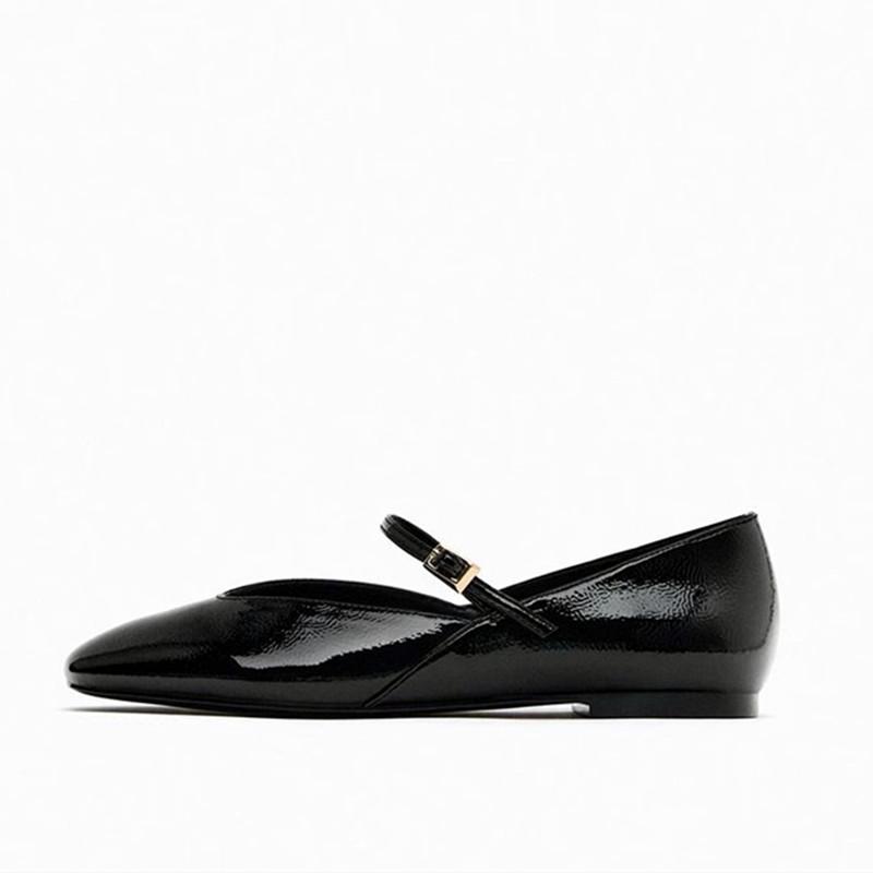 Fashion Fashion Soft Patent Leather Mary Jane Shoes Women Comfort One Strap Buckle Ballet Flats Light Anti Slip Casual Shoes for Women
