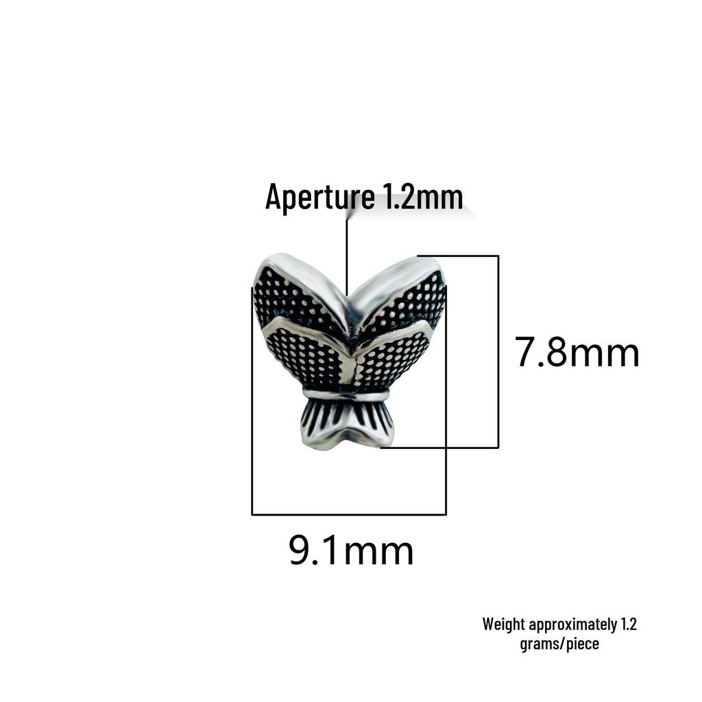 Sterling Silver Retro Lotus Flower DIY Beads for Bracelets/Necklaces
