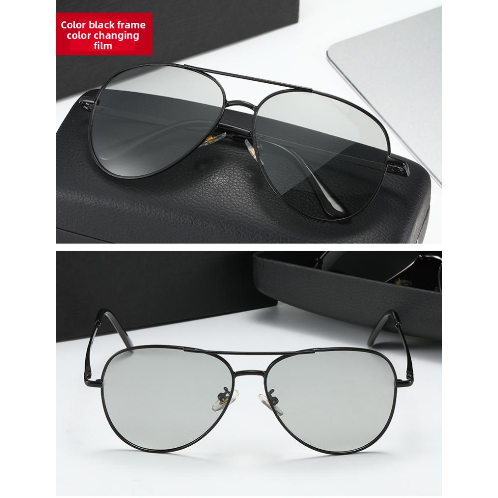 Herren Sonnenbrille mit großem Rahmen, gefederte polarisierte Fahrbrille, Outdoor-Angel-Sonnenbrille, Krötenbrille A103