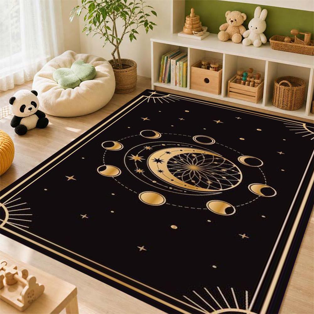 Dark Satanic Black Metal Art Patterned Rug Allseason Carpet For Entryway Home Party Decor Gift For Friends