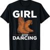 Camiseta divertida de chica bailarina de línea gone dancing con botas de vaquero para baile en línea
