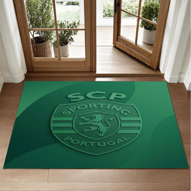 Sporting CP FC Design Crystal Velvet Rug Soft Decorative Mat for Bedroom Entrance