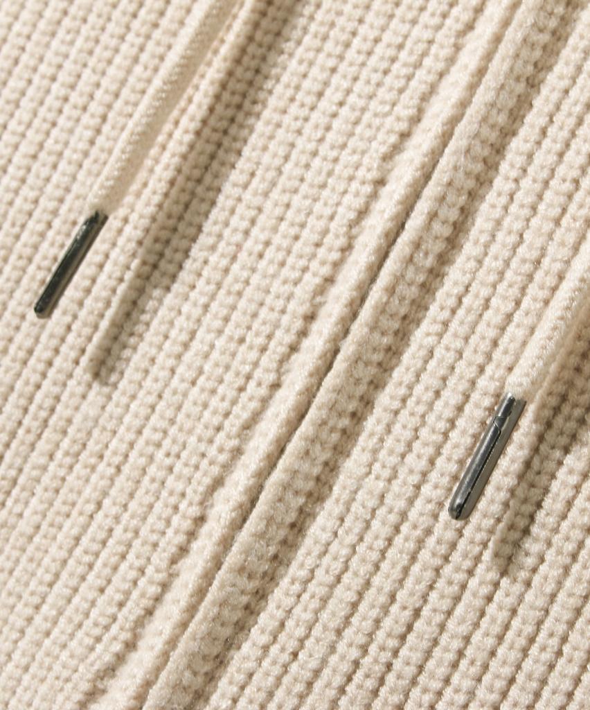 Dimiteulibeullaeg 2Way Raglan Two-Tone Knit Zip-Up Hoodie_Oatmeal & Charcoal