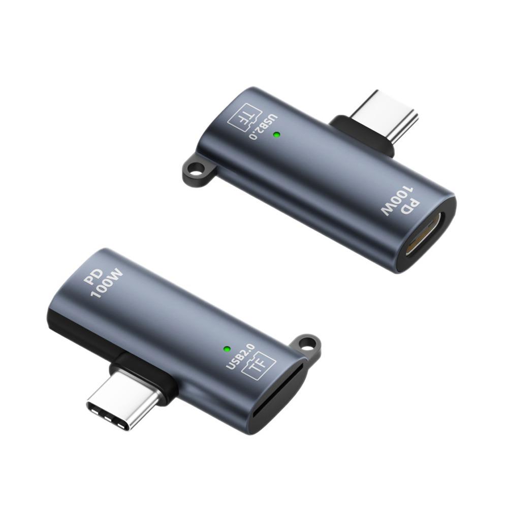 

PD 100W 2 in 1 USB C Converter Fast Charging High Speed TF Card Reader Data Transfer Type-C Memory Card Reader серый