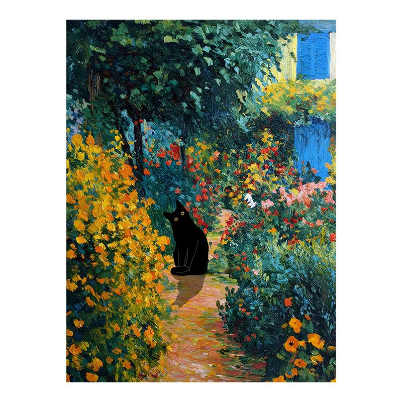 Van Gogh Black Cat Sunflowers Funny Art Matisse Monet Canvas Painting Posters And Prints Wall Pictures For Living Room Decor