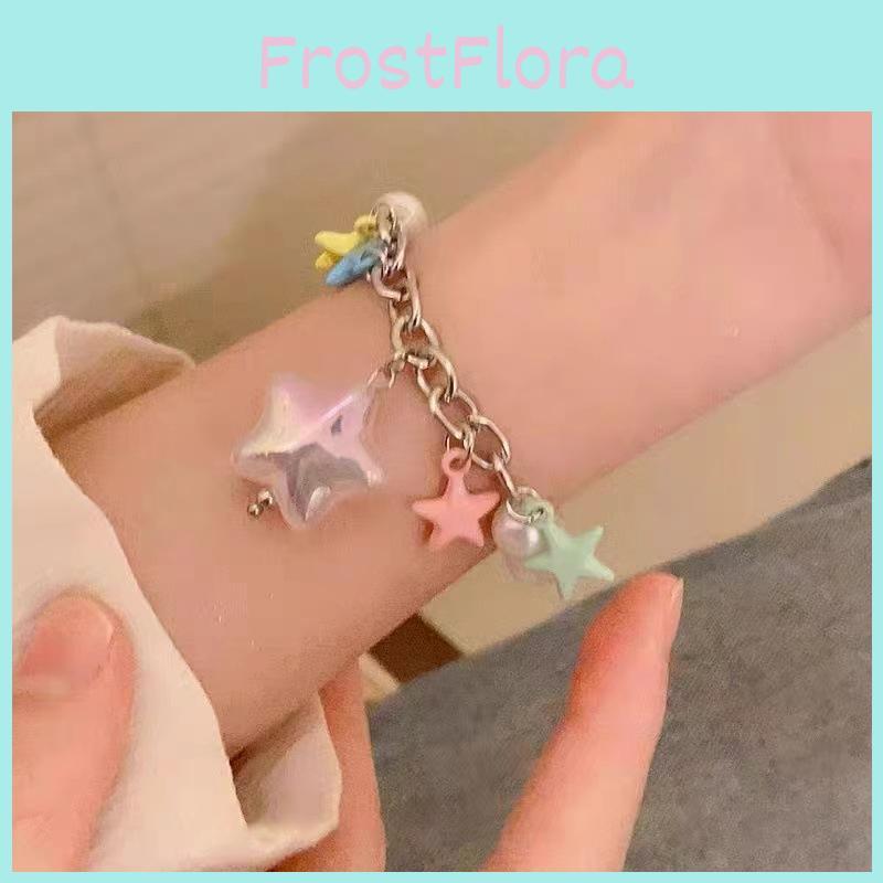 Luxury Colorful Lightweight Star Bracelet Handmade Resin Sweet Chic Dopamine Design For Women