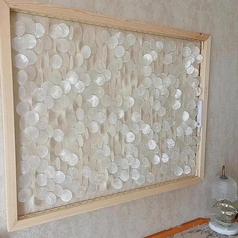 2026 round Capiz Shells Natural White with Holes for Wind Chimes Jewelry Making Home Decor Latest Models