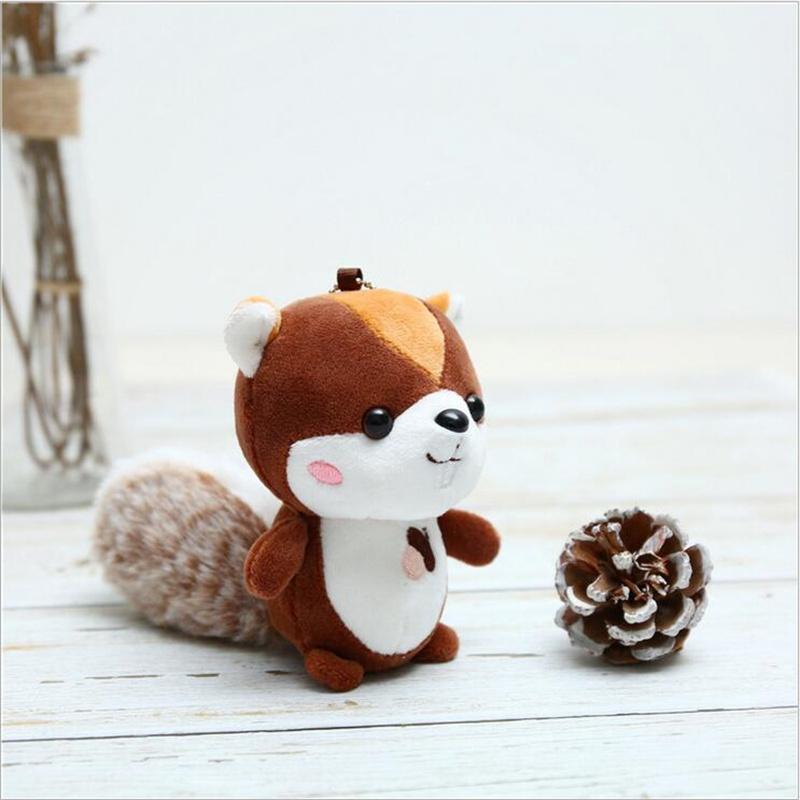 11CM Little Squirrel  Plush Toys Pendant Version of Squirrel Stuffed Soft Toy Bag Ornaments