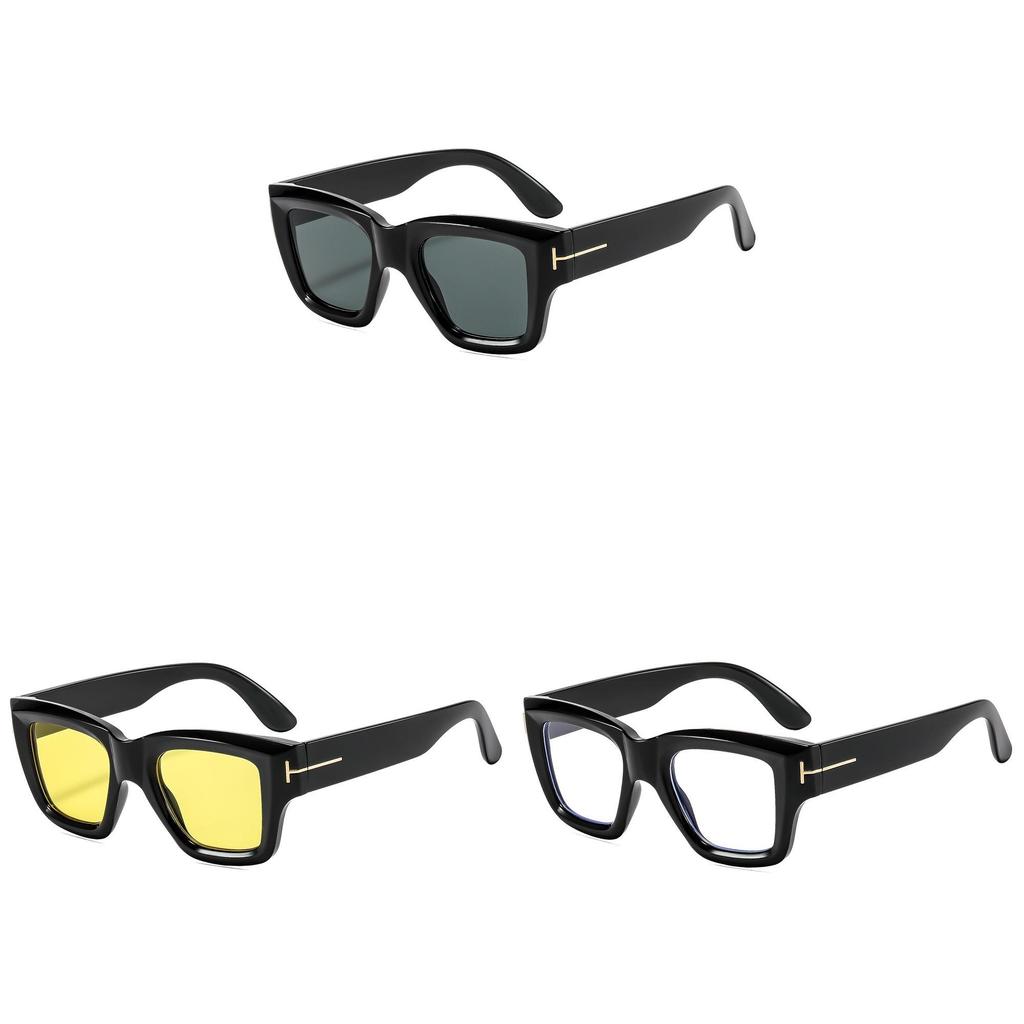 Square Vintage Uv400 Sun Glasses With Full Frame Pc Structure For Summer Outdoor Wear