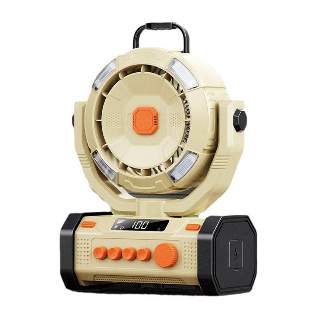 

Многофункциональный вентилятор для кемпинга со светодиодной подсветкой, портативный перезаряжаемый потолочный вентилятор для палатки со 100 скоростями