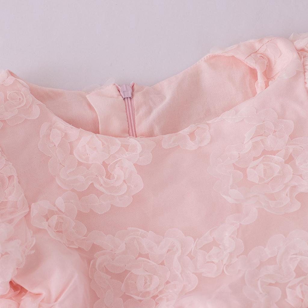Children's Short-sleeved Dress Princess 3D Flower Dress