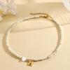 Bohemian Choker neck Initial necklaces heart-shaped shell letter pendant beads Women's stainless steel necklace woman trend2025
