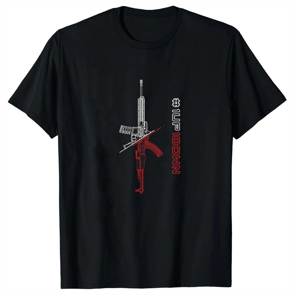 

Fashion 1 UP 1 DOWN AR15 AK47 Assault Rifle TShirt 100 Cotton ONeck Short Sleeve Summer Casual Mens Tshirt Streetwear S